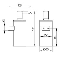 MEDIDAS DOSIFICADOR JABON LIQUIDO PLAN KEUCO